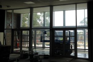 School with thermal break window installed