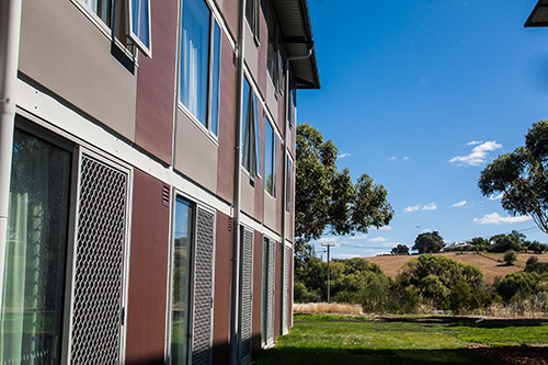 University of Tasmania Newnham Apartments using U-MAX™ 100 front double glazed suite with an awning sash