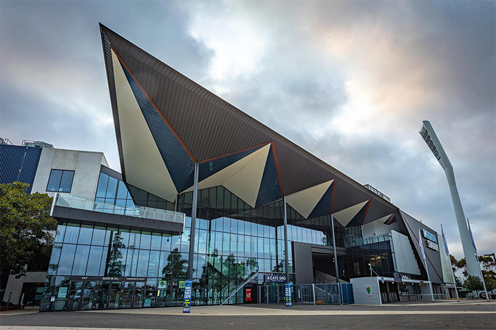 MAX Structural Glazed 182 Curtain Wall System at GMHBA Stadium in Geelong